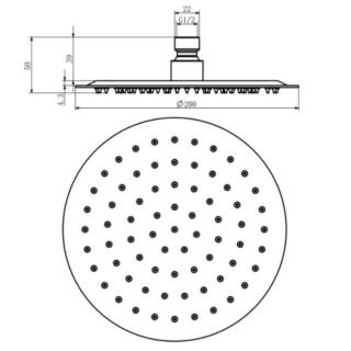 Kartell Nero Round Wall Mounted Shower Head - Matt Black - Image 2