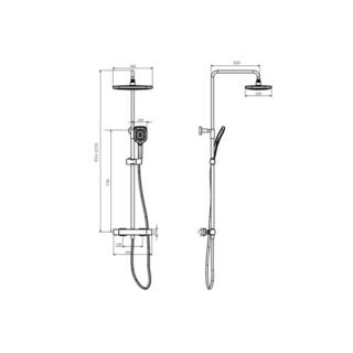 Kartell Kolt Thermostatic 2 Outlet Exposed Shower Syestem - Image 3