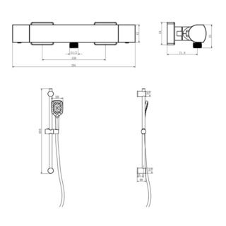 Kartell Kolt Thermostatic 2 Outlet Exposed Shower Set - Image 2