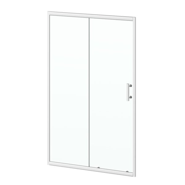 Kartell KV6 Recessed Sliding Shower Door - 6mm Glass - Chrome