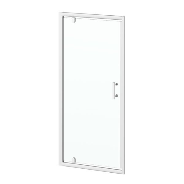 Kartell KV6 Recessed Pivot Shower Door - 6mm Glass - Chrome