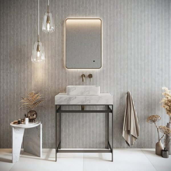 Scudo Sanctuary Rectangular Marble Slab - 800mm Wide - Venato White