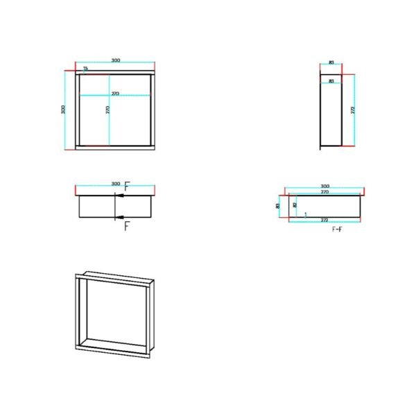 Scudo Inset Shower Niche - 300mm Wide - Image 2