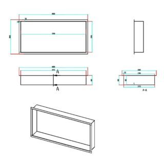 Scudo Inset Shower Niche - 600mm Wide - Image 2