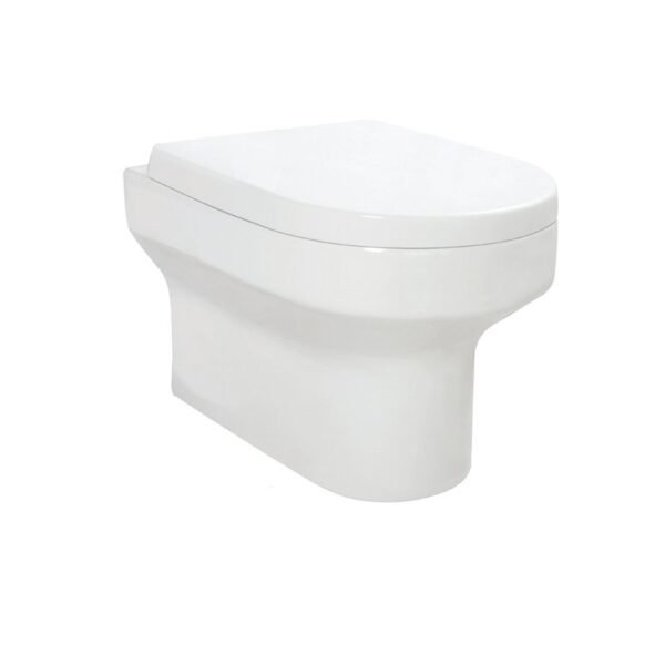Scudo Spa Rimless Wall Hung Toilet With Soft Close Seat - White