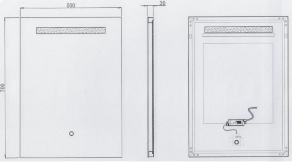 Kartell Stroud Top Strip Illuminated Mirror - 700mm x 500mm - Image 7