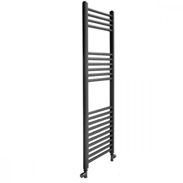 Kartell 22mm Straight Vertical Heated Towel Rail - Textured Grey