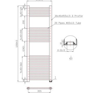 Kartell Round Straight Vertical Heated Towel Rail - Chrome - Image 11