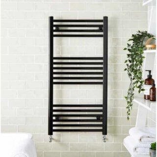 Kartell 22mm Straight Vertical Heated Towel Rail - Black - Image 3