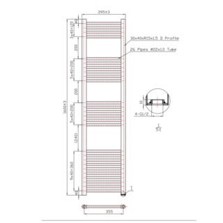 Kartell Round Straight Vertical Heated Towel Rail - Chrome - Image 12