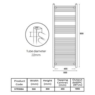 Kartell 22mm Straight Vertical Heated Towel Rail - Textured Grey - Image 9