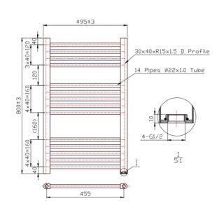 Kartell Straight Vertical Heated Towel Rail - White - Image 4