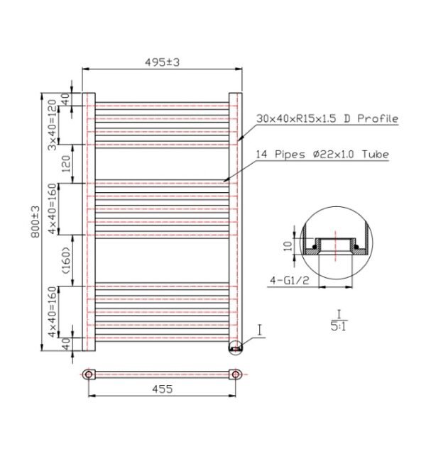 Kartell Straight Vertical Heated Towel Rail - White - Image 4