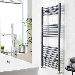 Kartell 22mm Straight Vertical Heated Towel Rail - Textured Grey - Image 4