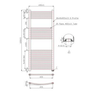 Kartell Round Straight Vertical Heated Towel Rail - Chrome - Image 15