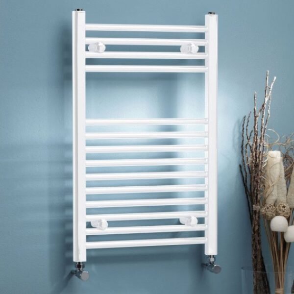 Kartell Straight Vertical Heated Towel Rail - White - Image 2
