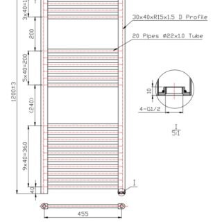 Kartell Straight Vertical Heated Towel Rail - White - Image 5