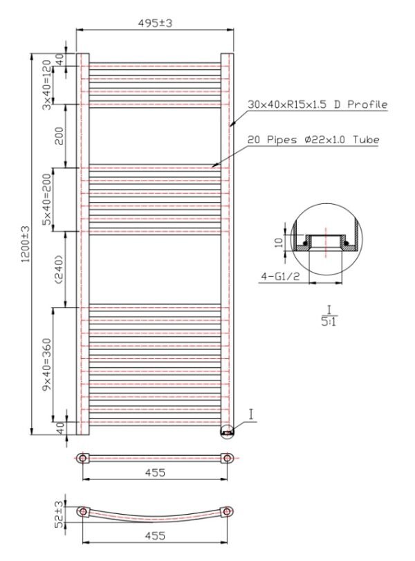 Kartell Straight Vertical Heated Towel Rail - White - Image 5
