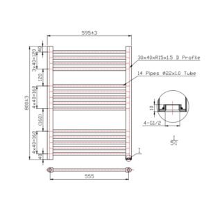Kartell Round Straight Vertical Heated Towel Rail - Chrome - Image 18