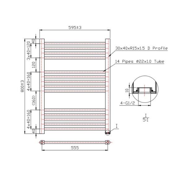 Kartell Round Straight Vertical Heated Towel Rail - Chrome - Image 18