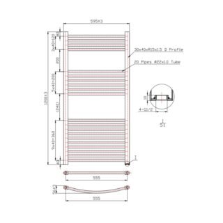 Kartell Round Straight Vertical Heated Towel Rail - Chrome - Image 20
