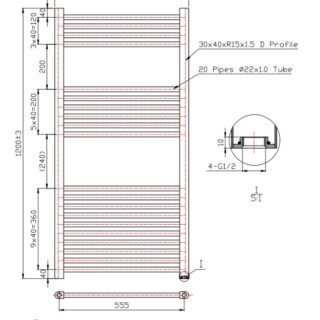 Kartell Straight Vertical Heated Towel Rail - White - Image 7