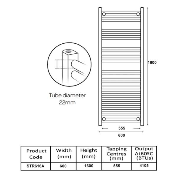 Kartell 22mm Straight Vertical Heated Towel Rail - Textured Grey - Image 16