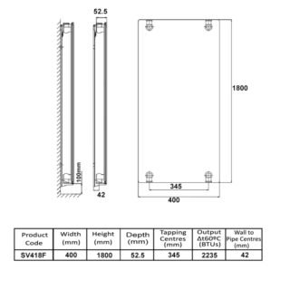 Kartell K-Flat Type 10 Single Panel Vertical Designer Radiator - White - Image 5