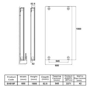 Kartell K-Flat Type 10 Single Panel Vertical Designer Radiator - White - Image 2