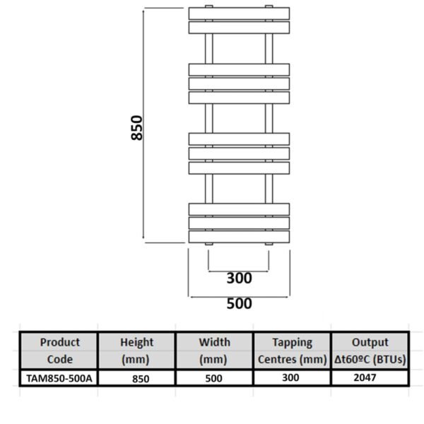 Kartell Tampa Vertical Heated Towel Rail - Anthracite - Image 2