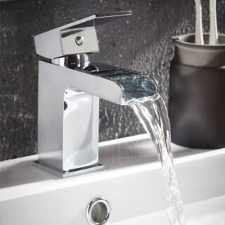 Scudo Victoria Mono Basin Mixer Tap With Push Waste - Chrome - Image 3