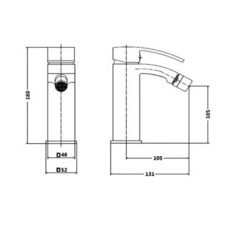 Kartell Flair Deck Mounted Mono Bidet Mixer Tap With Click Waste - Chrome - Image 2