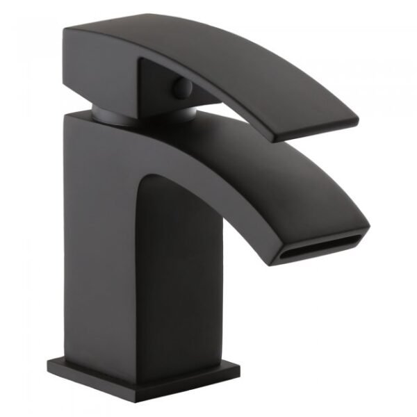 Kartell Fiuto Nero Deck Mounted Mono Basin Mixer Tap With Click Waste - Matt Black