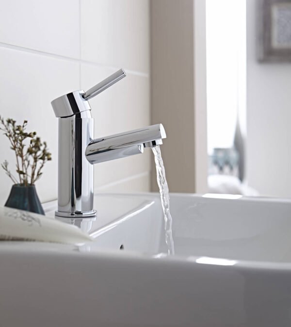Kartell Plan Deck Mounted Mono Basin Mixer Tap With Click Waste - Chrome - Image 2