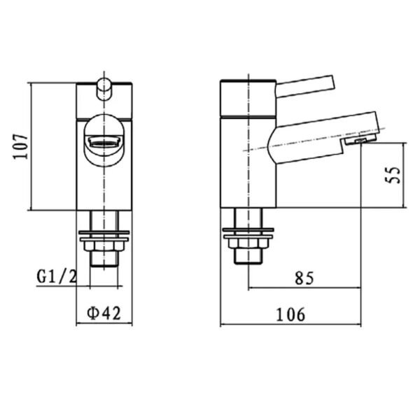 Kartell Plan Deck Mounted Basin Pillar Taps - Chrome - Image 2