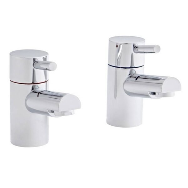 Kartell Plan Deck Mounted Bath Pillar Taps - Chrome