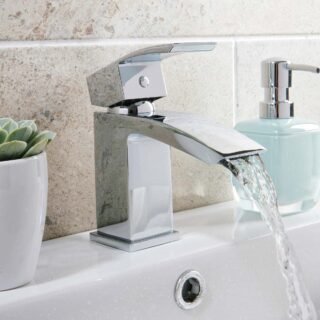 Scudo Mono Basin Mixer Tap with Push Waste - Chrome - Image 3