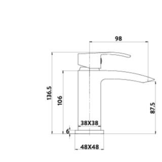 Scudo Mini Mono Basin Mixer Tap with Push Waste - Chrome - Image 2