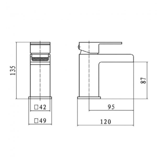 Kartell Phase Mono Basin Mixer Tap Click Waste - Chrome - Image 3