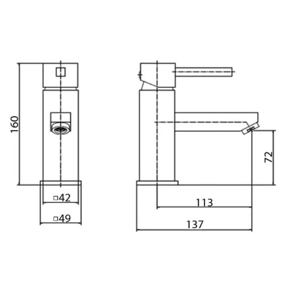 Kartell Pure Deck Mounted Mono Basin Mixer Tap With Click Waste - Chrome - Image 3