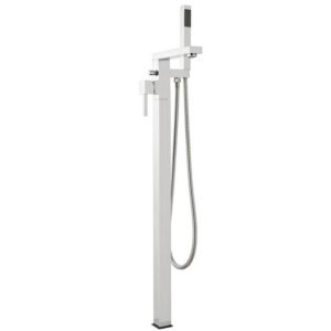 Kartell Pure Floor Standing Bath Shower Mixer Tap With Shower Hose And Handset - Chrome