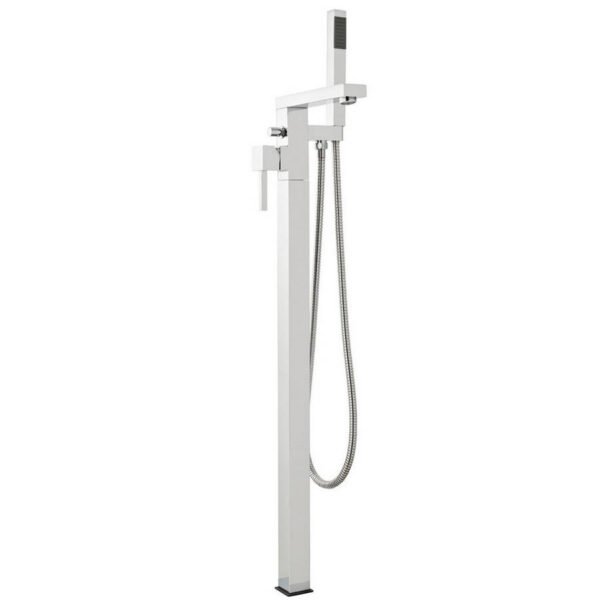Kartell Pure Floor Standing Bath Shower Mixer Tap With Shower Hose And Handset - Chrome