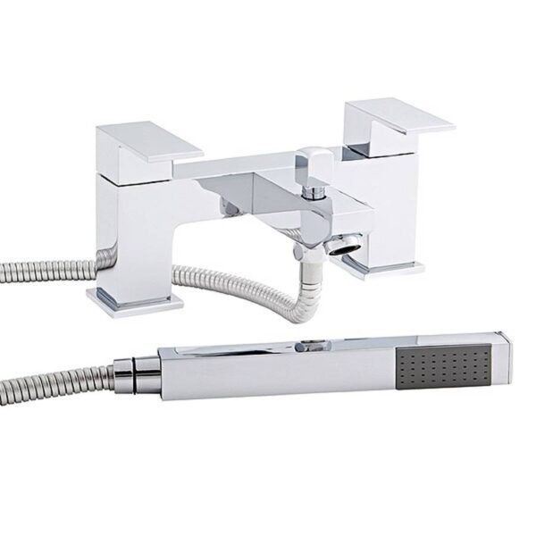 Kartell Element Deck Mounted Bath Shower Mixer Tap With Hose And Handset - Chrome
