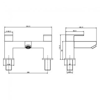 Kartell Element Deck Mounted Bath Filler Tap - Chrome - Image 2