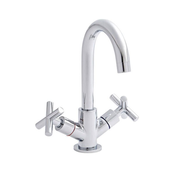 Kartell Times Deck Mounted Mono Basin Mixer Tap - Chrome