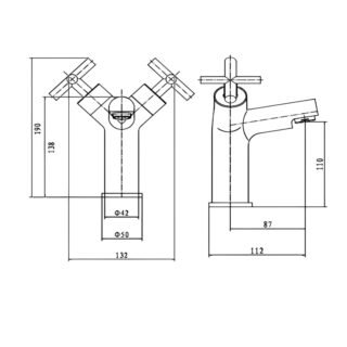 Kartell Times Branch Deck Mounted Mono Basin Mixer Tap - Chrome - Image 2
