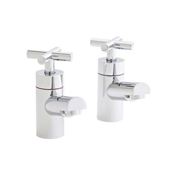 Kartell Times Deck Mounted Basin Pillar Taps - Chrome