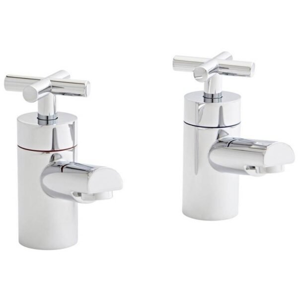Kartell Times Deck Mounted Bath Pillar Taps - Chrome