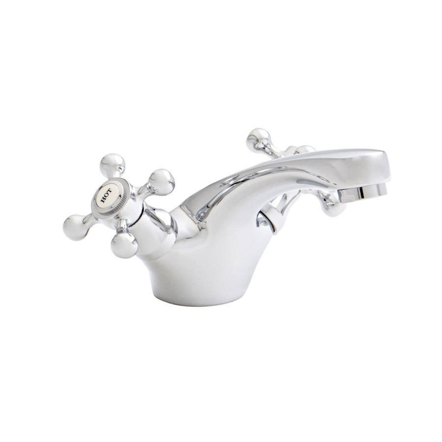 Kartell Viktory Deck Mounted Mono Basin Mixer Tap With Click Waste - Chrome