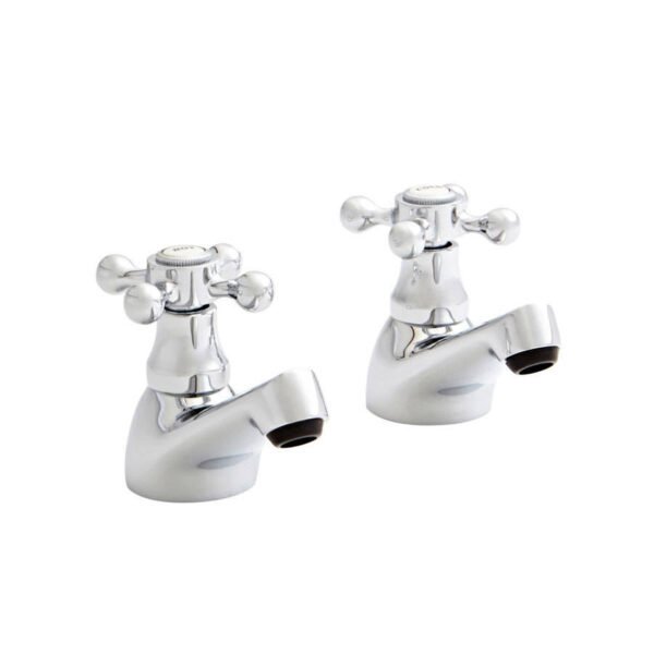 Kartell Viktory Deck Mounted Basin Pillar Taps - Chrome
